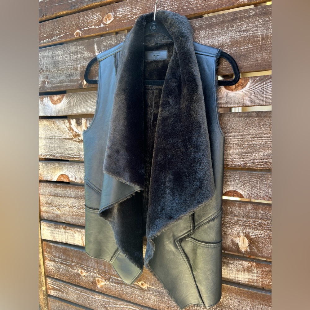 BRAND NEW Blank NYC Leather Vest w/ Fur Interior